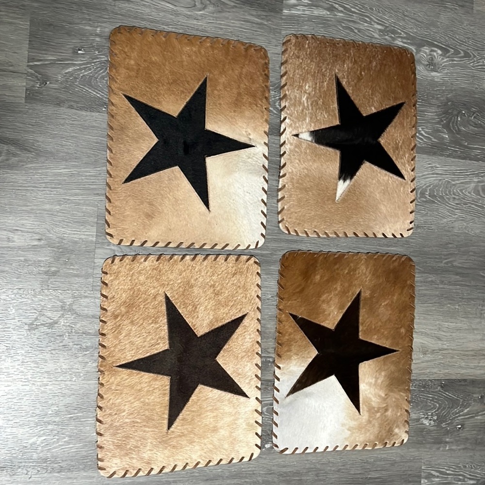 Brazilian Cowhide place mats 14”x18”